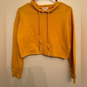 Orange Cropped Hoodie